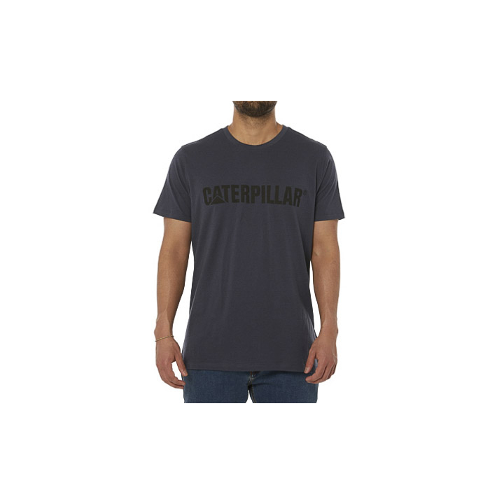 Men's Caterpillar Logo T-Shirts Navy Ireland BDQW42958